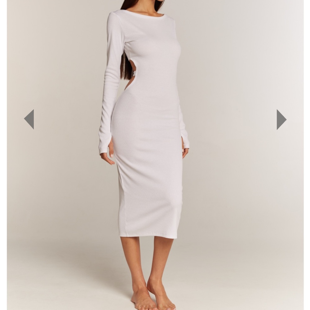 White cotton Dress with open back